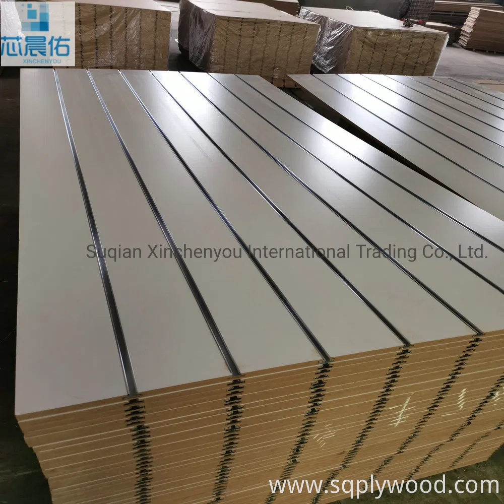 China Factory Produce 7-11 grooves Melamine Faced MDF/Slot MDF